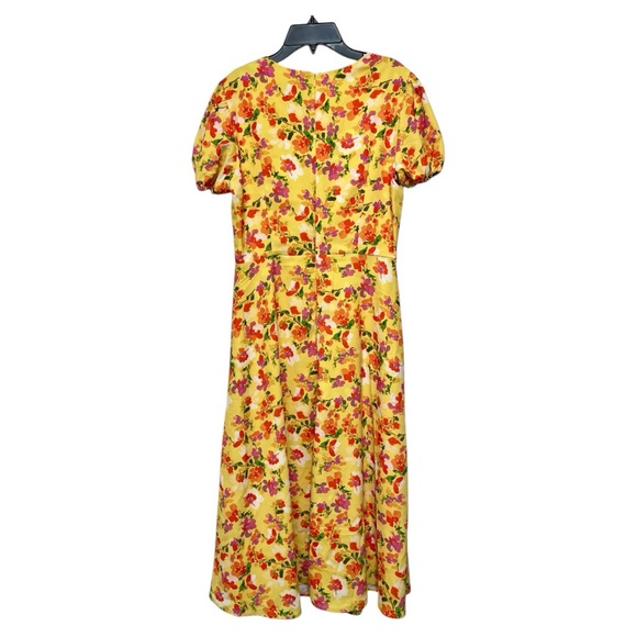 Alexia Admor Gracie Sweetheart Fit & Flare Midi Dress in Yellow Floral Size 6 - Picture 6 of 16